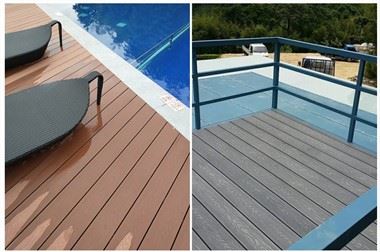3D dziļa koka graudu WPC terase terasēm un balkoniem